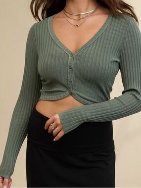 Aerie Ribbed Knit Cardigan